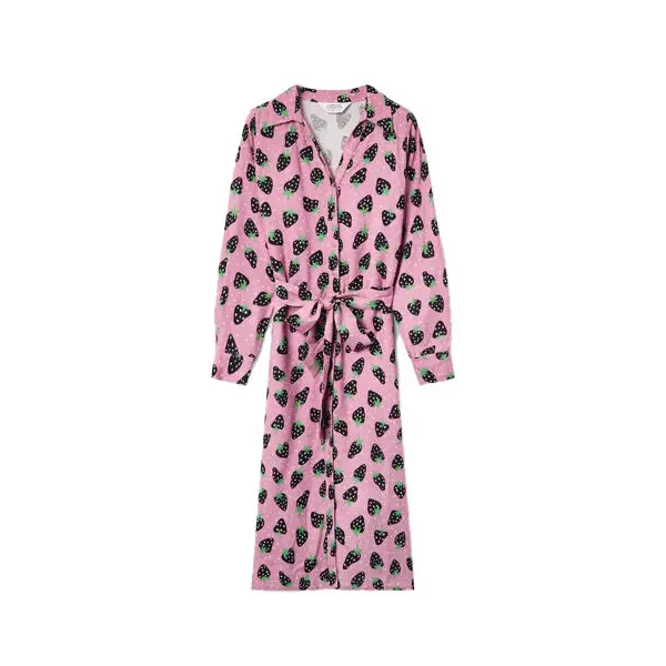 COMPAÑIA FANTASTICA VESTIDO MIDI ESTAMP MORANGO - textil