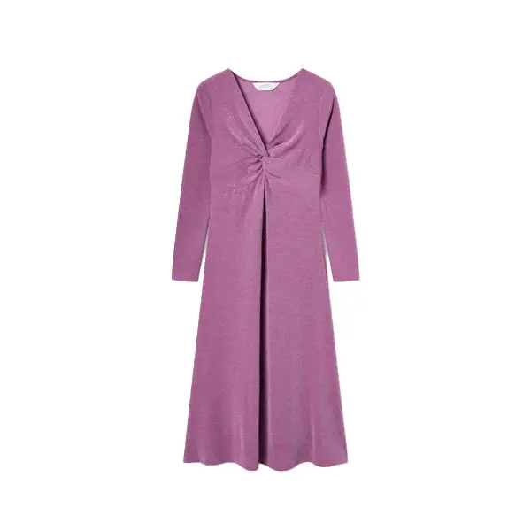 COMPAÑIA FANTASTICA VESTIDO MIDI LILA ESCOTE ANUD - textil