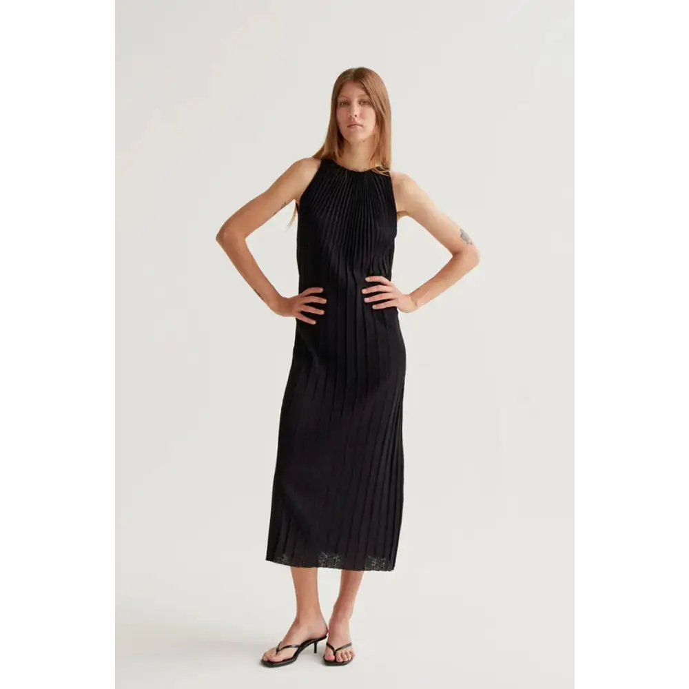 COMPAÑIA FANTASTICA VESTIGO LARGO PLISADO NEGRO