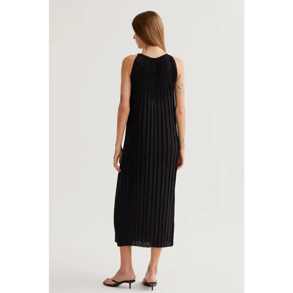 COMPAÑIA FANTASTICA VESTIGO LARGO PLISADO NEGRO