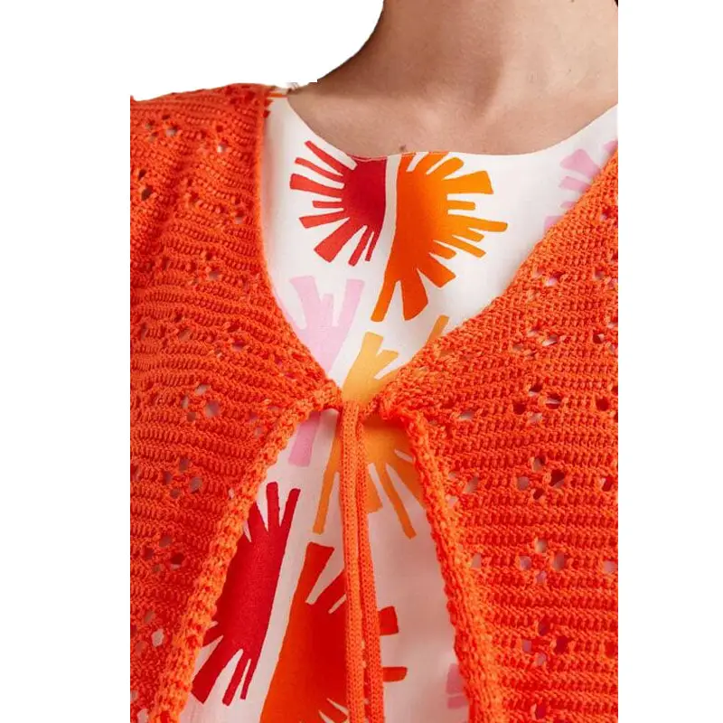 COMPAÑÍA FANTASTICATOP CROCHET LAZADA NARANJA