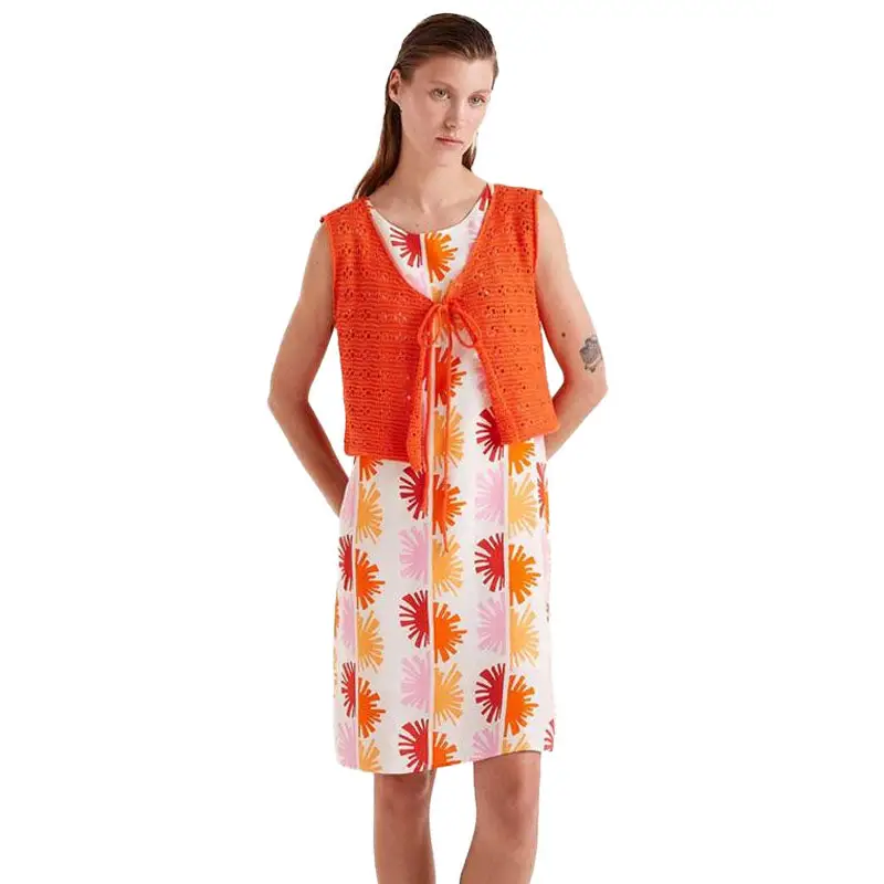 COMPAÑÍA FANTASTICATOP CROCHET LAZADA NARANJA