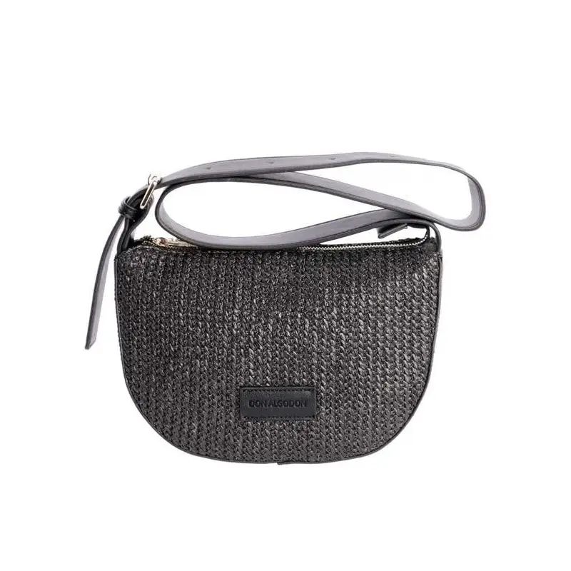 DON ALGODON BOLSO BANDOLERA RAFIA NEGRO - TALLA ÚNICA / SIN c