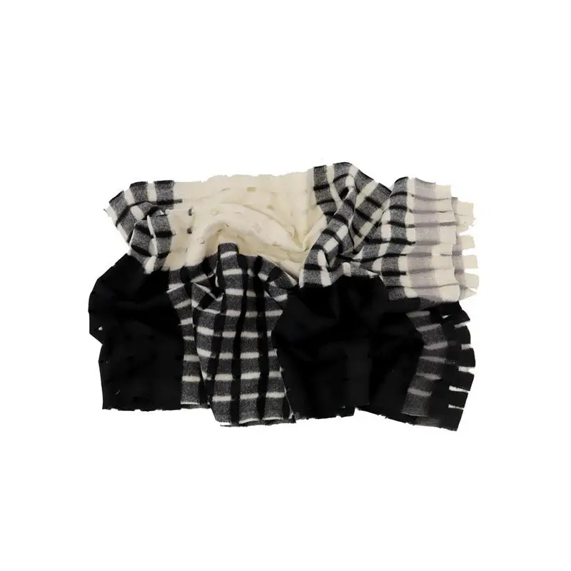 DON ALGODÓN BUFANDA BLANCO Y NEGRO - TALLA ÚNICA