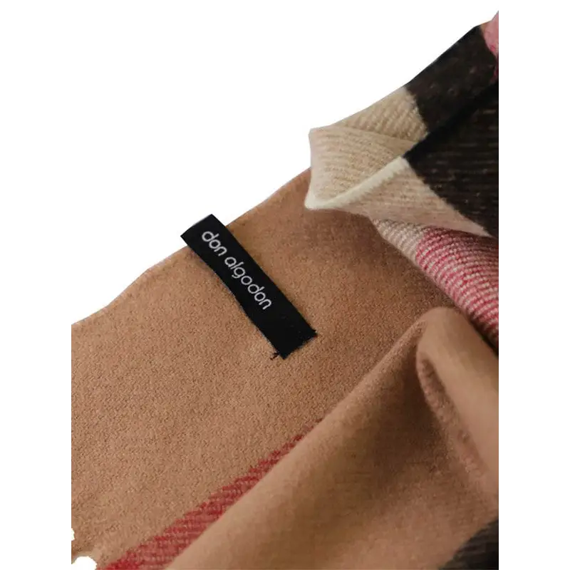 DON ALGODÓN BUFANDA ESTAMPADO TARTÁN MARRÓN - TALLA ÚNICA