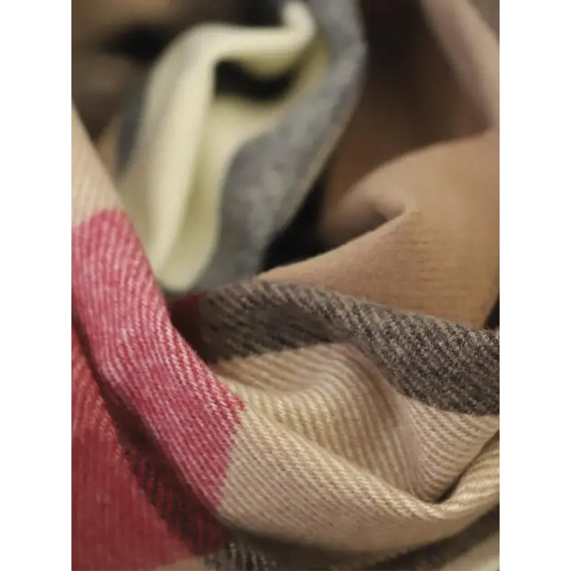 DON ALGODÓN BUFANDA ESTAMPADO TARTÁN MARRÓN - TALLA ÚNICA