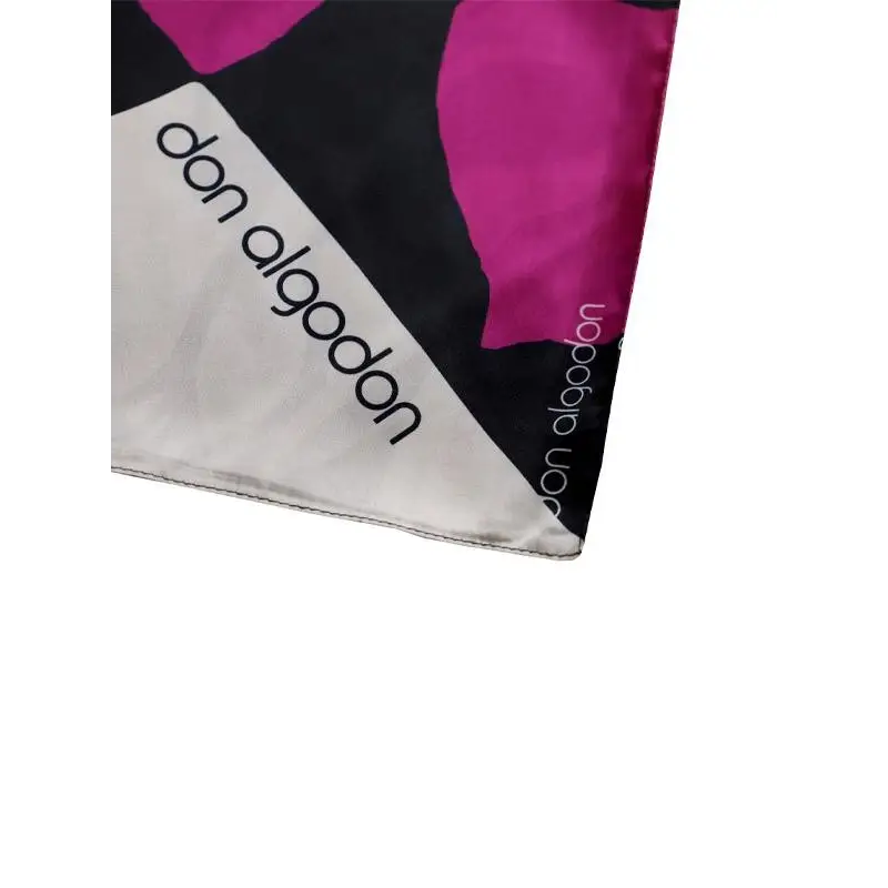 DON ALGODÓN PAÑUELO ESTAMPADO NEGRO Y ROSA - TALLA ÚNICA