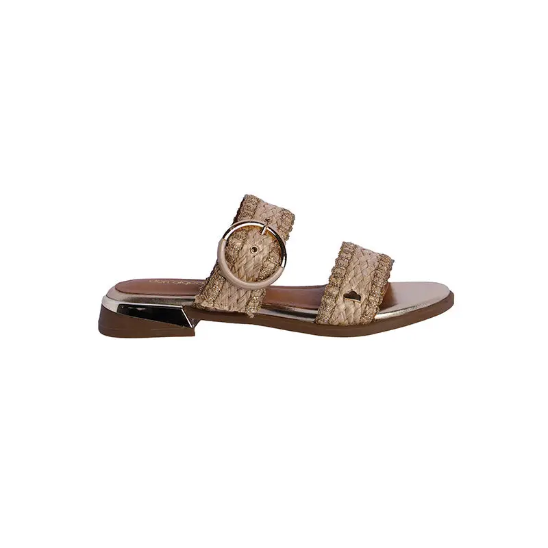 DON ALGODÓN SANDALIAS PLANAS BEIGE