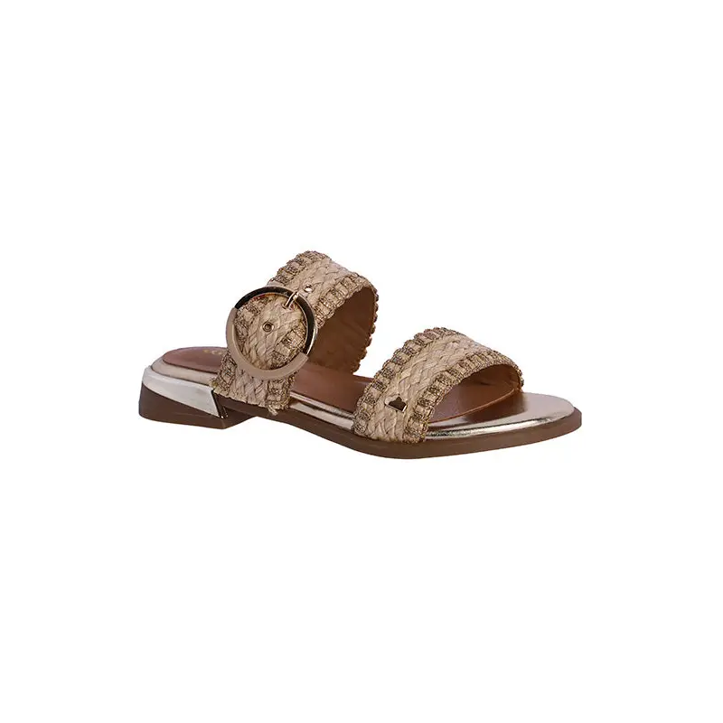 DON ALGODÓN SANDALIAS PLANAS BEIGE