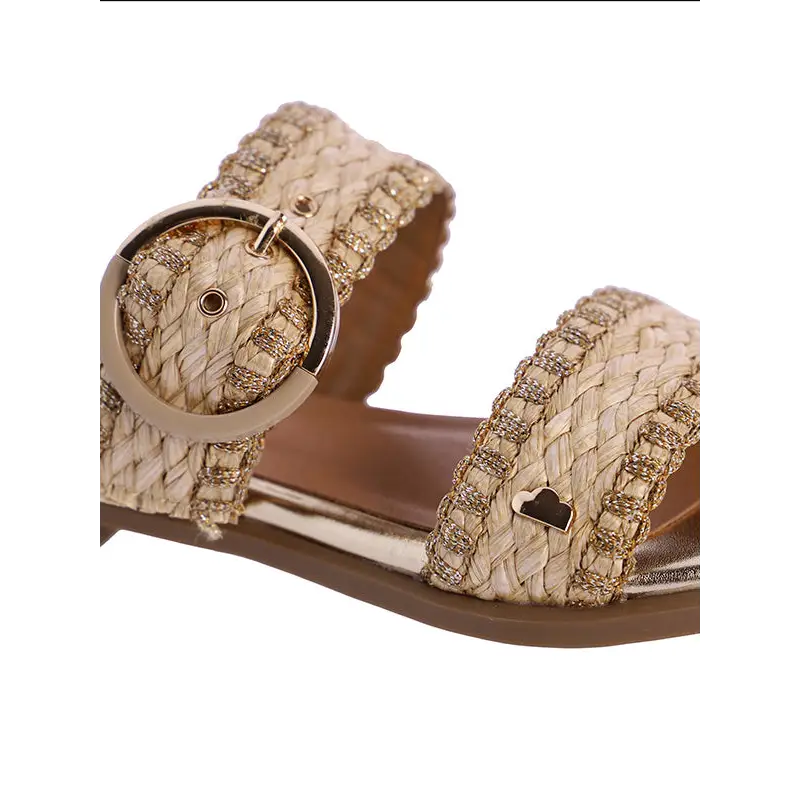 DON ALGODÓN SANDALIAS PLANAS BEIGE