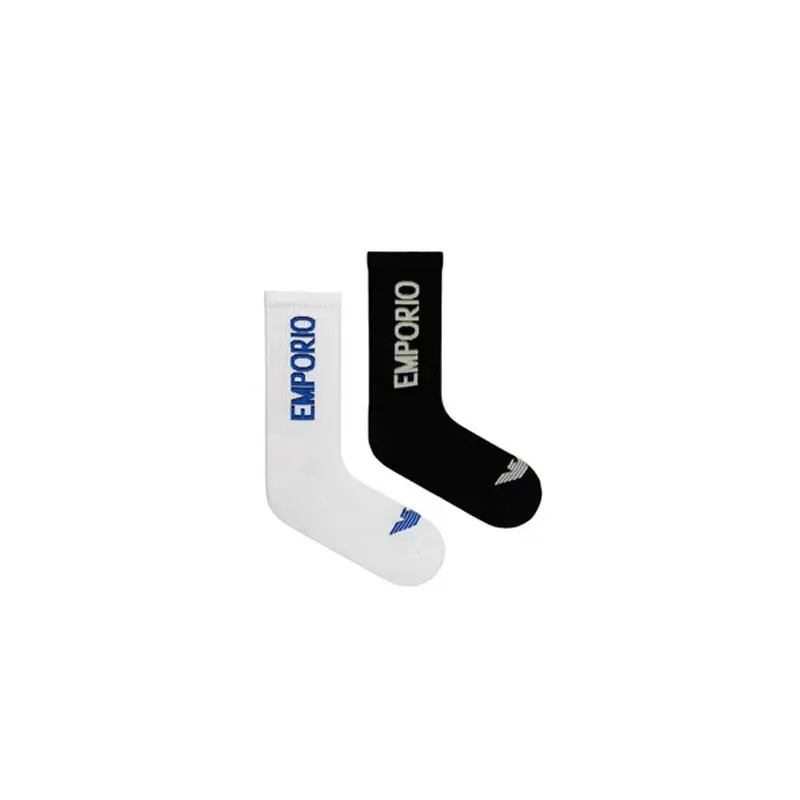 EA7 2-PACK SHORT SOCKS BLACK/WHITE - 1 - textil
