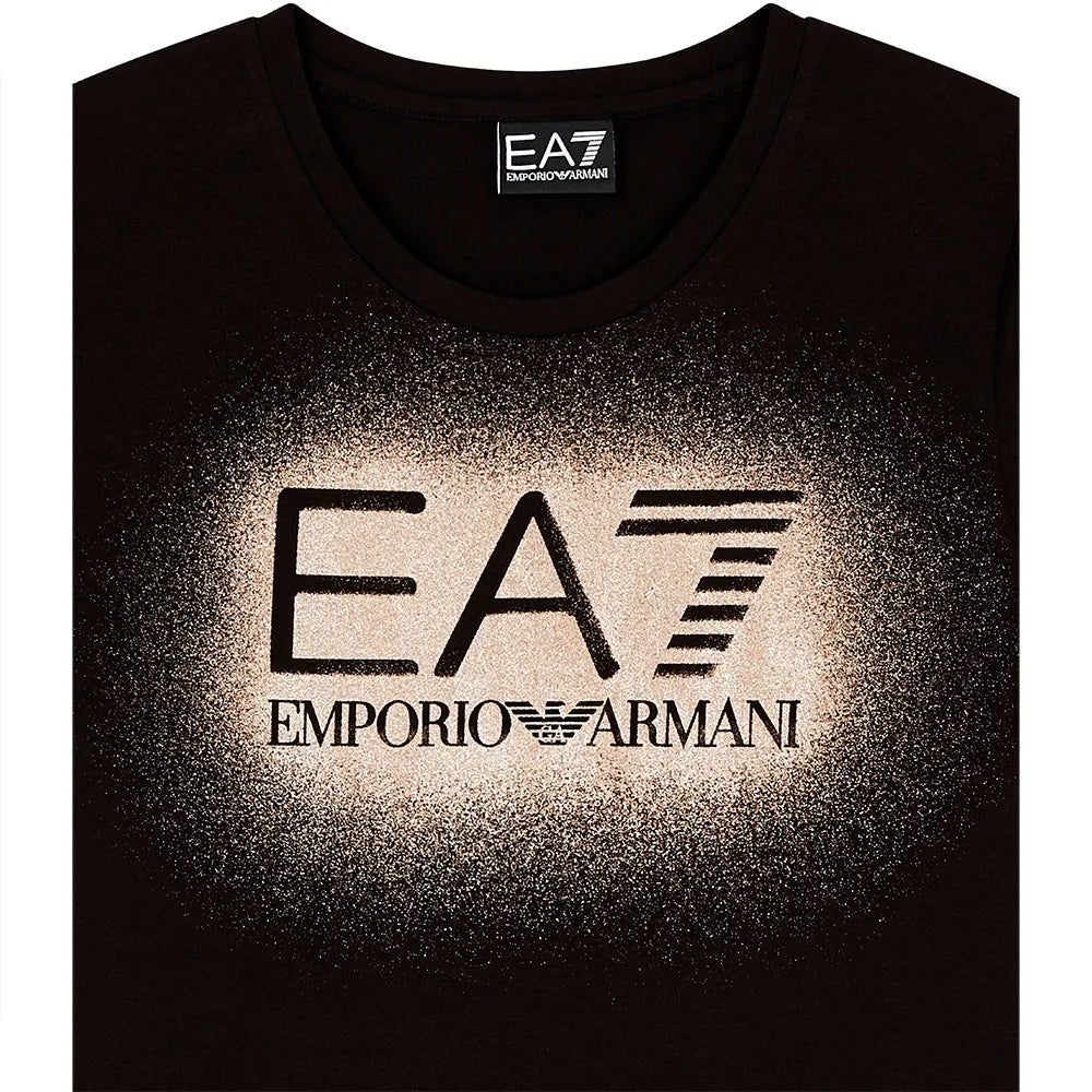EMPORIO ARMANI WOMAN JERSEY T-SHIRT 6 BLACK/SILVER
