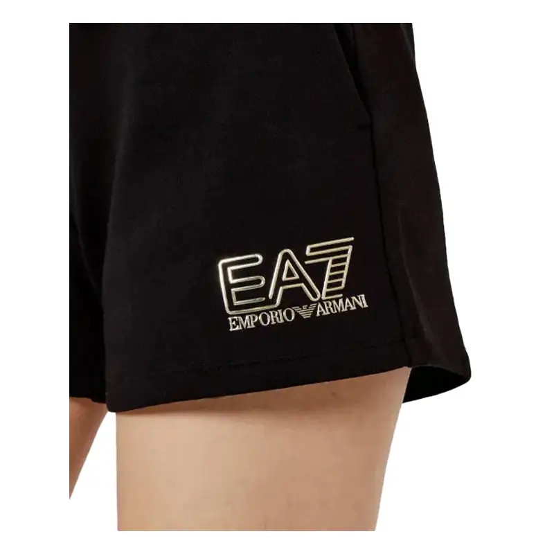EA7 TRAIN VISIBILITY W SHORTS BLACK / GOLD - textil