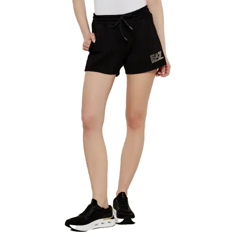 EA7 TRAIN VISIBILITY W SHORTS BLACK / GOLD - textil