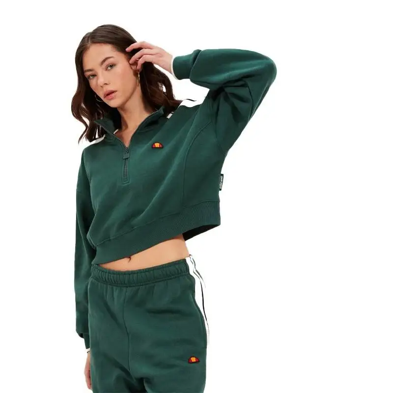 ELLESSE INNOCENZO CROP SWEATSHIRT DARK GREEN