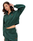 ELLESSE INNOCENZO CROP SWEATSHIRT DARK GREEN