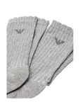 EMPORIO ARMANI 2 PACK SHORT SOCKS LUREX GREY