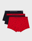 EMPORIO ARMANI 3 PACK TRUNK MARINE/RED