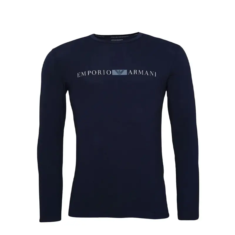 EMPORIO ARMANI PRINTED LOGO LONG SLEEVE T-SHIRT AZ - textil