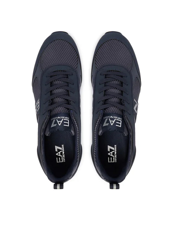 EMPORIO ARMANI SNEAKER BLACK AND WHITE CARBON SKY