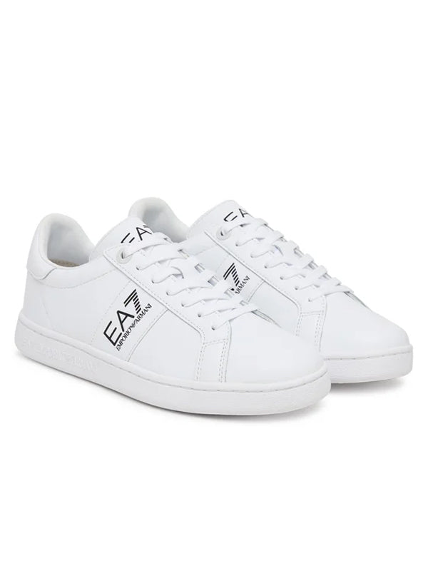 EMPORIO ARMANI SNEAKER CLASSIC EA7 MFA WHITE BLACK DETAILS