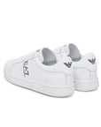 EMPORIO ARMANI SNEAKER CLASSIC EA7 MFA WHITE BLACK DETAILS