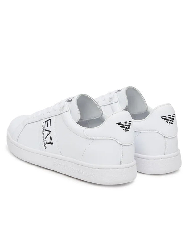 EMPORIO ARMANI SNEAKER CLASSIC EA7 MFA WHITE BLACK DETAILS