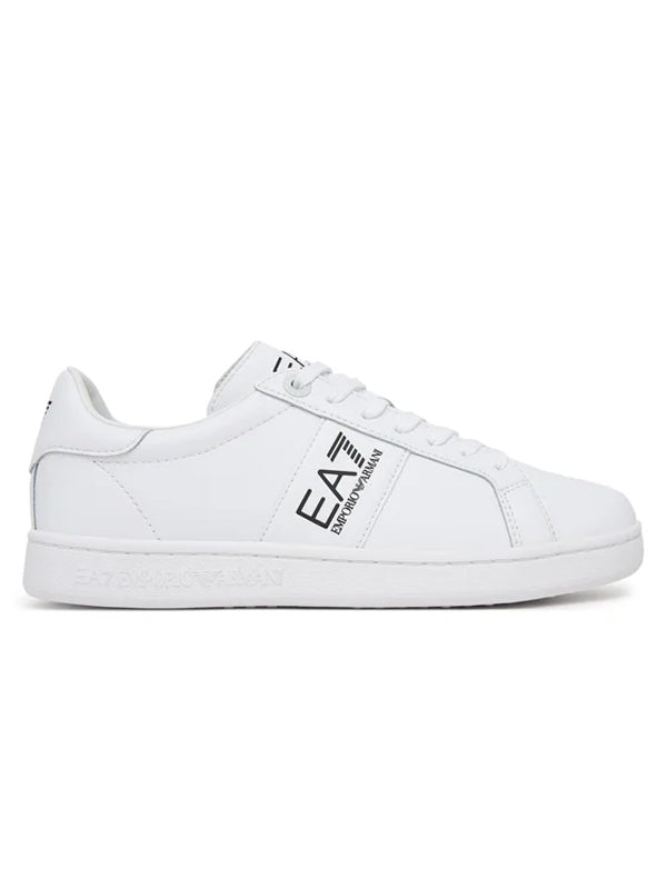 EMPORIO ARMANI SNEAKER CLASSIC EA7 MFA WHITE BLACK DETAILS