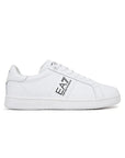 EMPORIO ARMANI SNEAKER CLASSIC EA7 MFA WHITE BLACK DETAILS