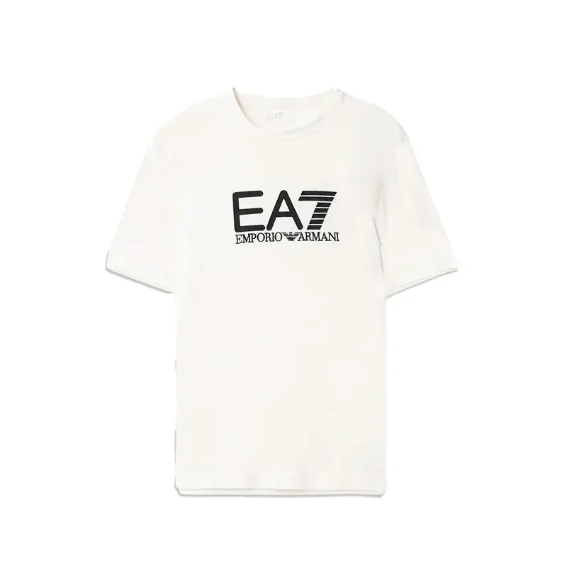 EMPORIO ARMANI T-SHIRT CREAM / BLACK - textil