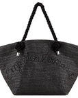 EMPORIO ARMANI UNISEX RAFFIA SHOPPING BAG NEGRO