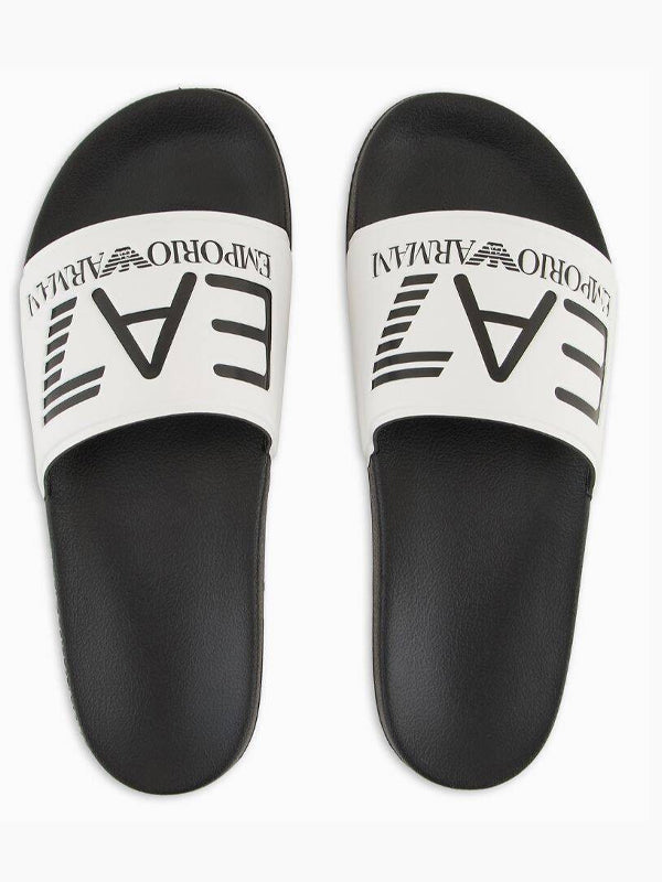 EMPORIO ARMANI WATER SPORTS VISIBILITY SLIPPE WHITE BLACK 7X000108MZ096 - CALZADO
