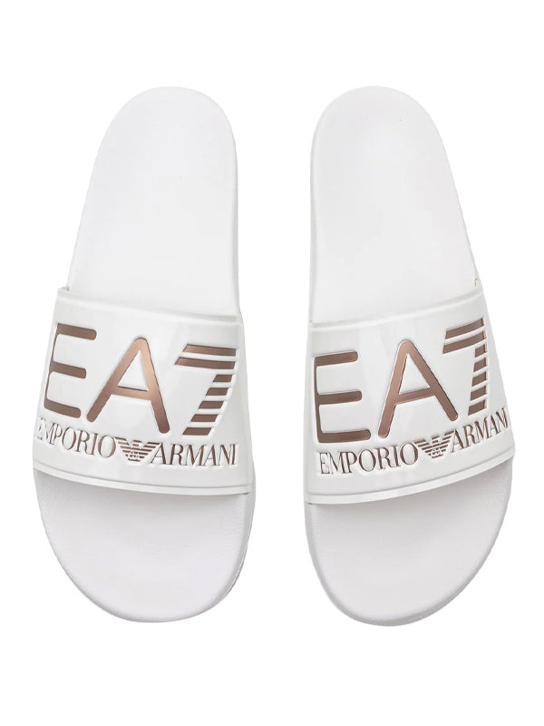 EMPORIO ARMANI WATER SPORTS VISIBILITY SLIPPE WHITE ROSE GOLD