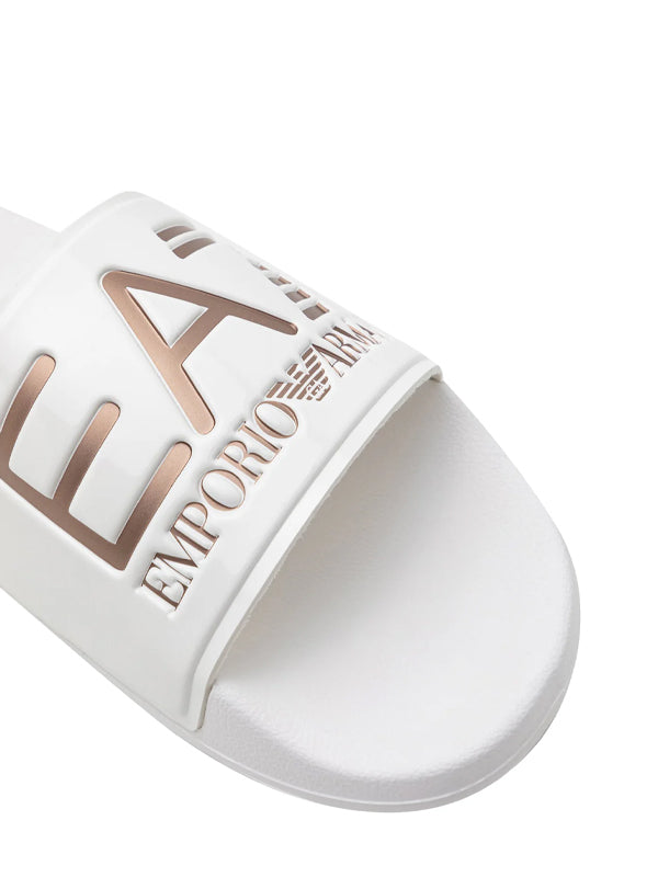 EMPORIO ARMANI WATER SPORTS VISIBILITY SLIPPE WHITE ROSE GOLD