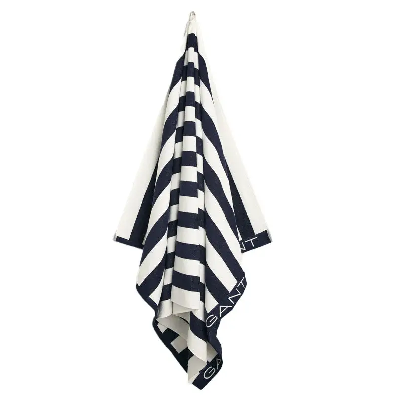 GANT BLOCK STRIPE BEACH TOWEL MARINE