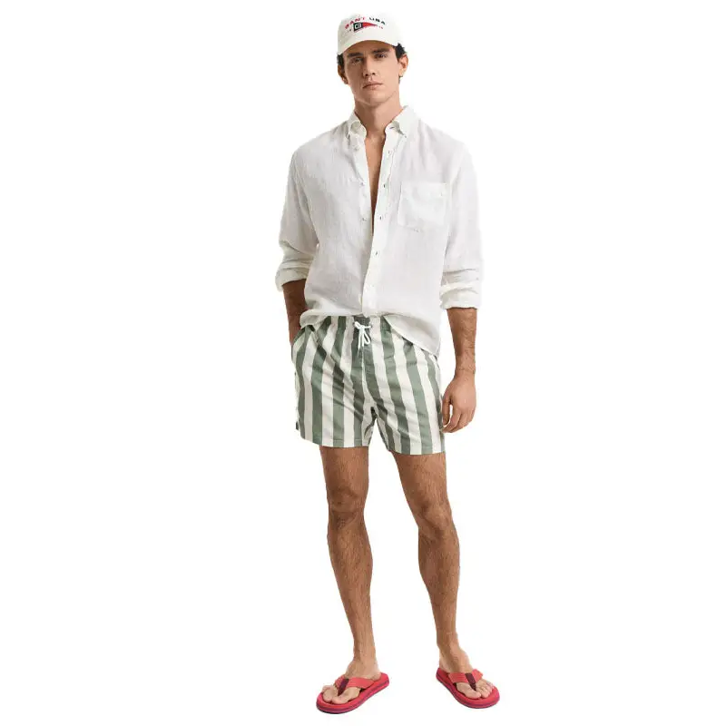 GANT BLOCK STRIPE SWIM SHORTS KALAMATA GREEN