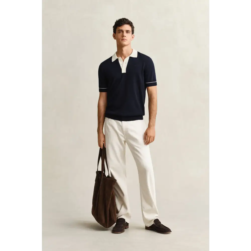 GANT COTTON MODAL POLO EVENING BLUE