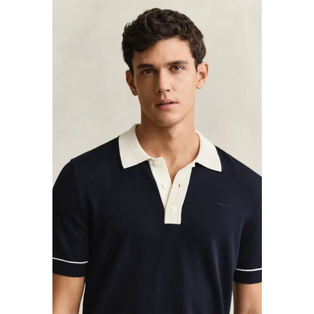 GANT COTTON MODAL POLO EVENING BLUE