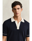 GANT COTTON MODAL POLO EVENING BLUE