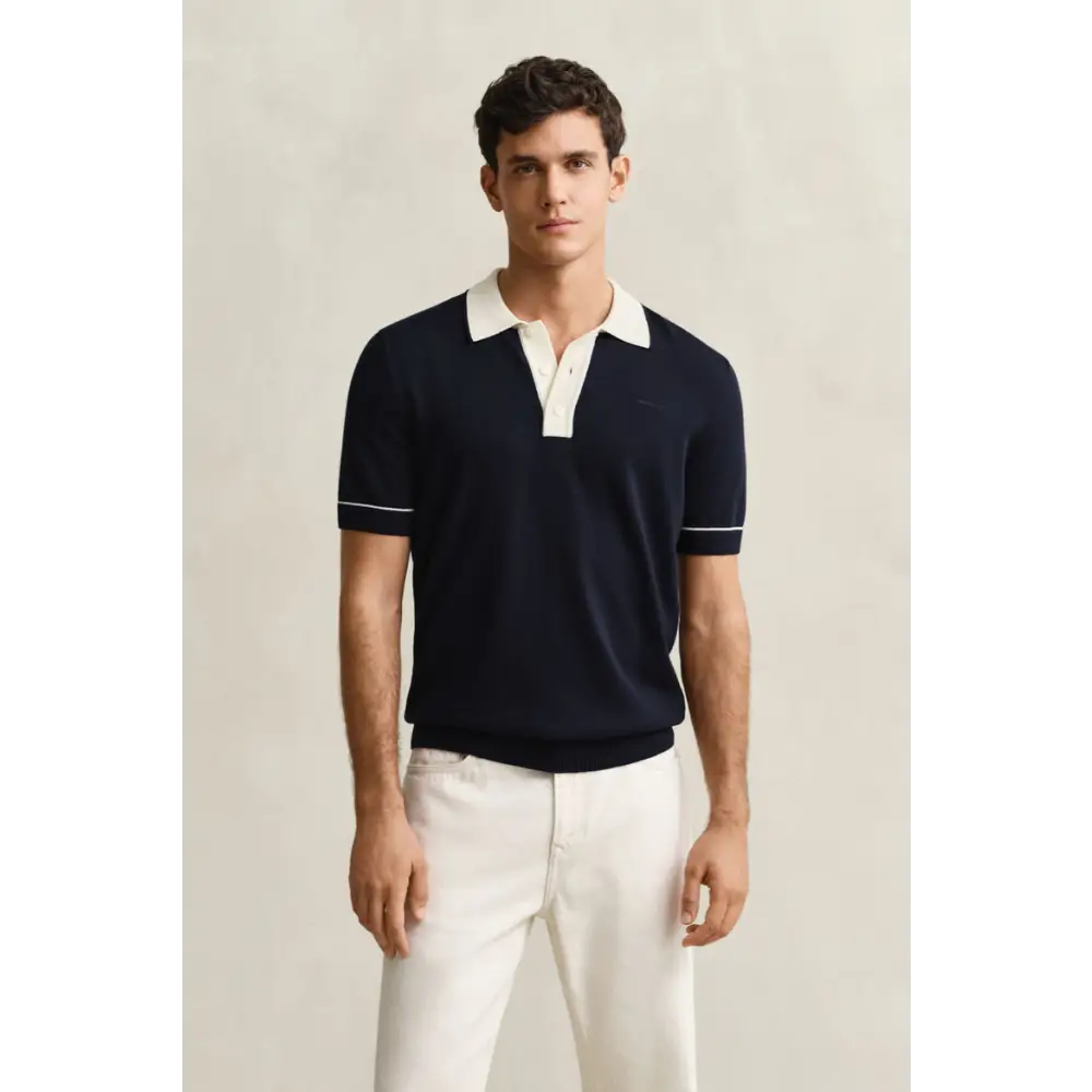 GANT COTTON MODAL POLO EVENING BLUE