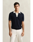 GANT COTTON MODAL POLO EVENING BLUE