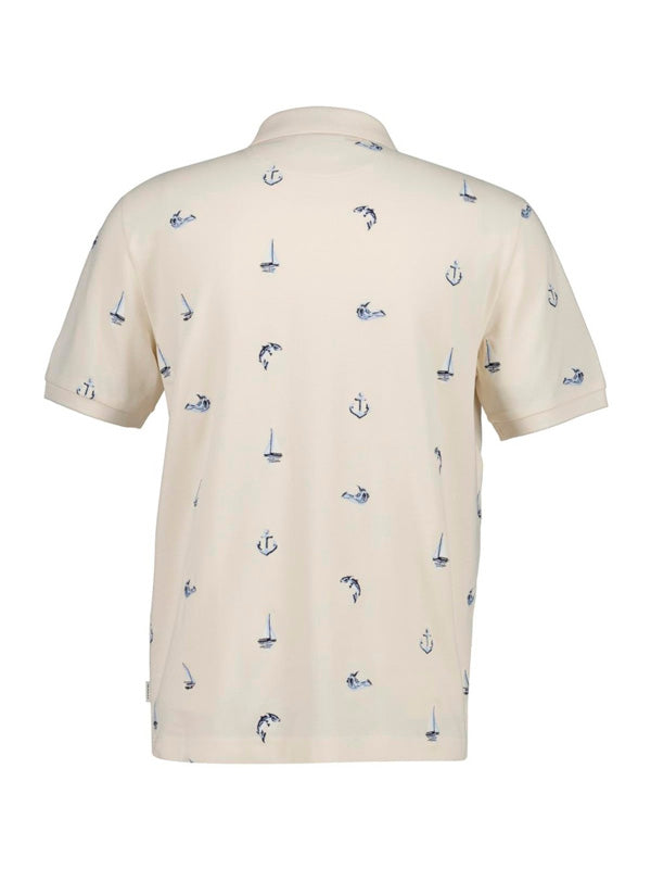 GANT EMBROIDERED SS POLO CREAMED WHITE