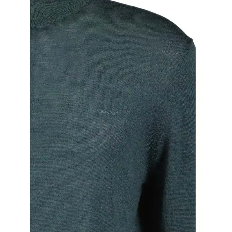 GANT EXTRAFINE MERINO WOOL HALF ZIP TARTAN GREEN - textil