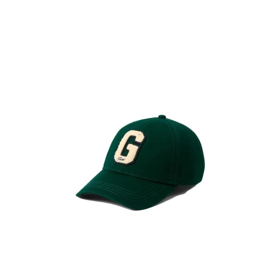 GANT G BADGE COTTON TWILL CAP TARTAN GREEN - 1 - textil