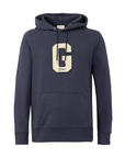GANT G BADGE HODDIE EVENING BLUE - textil