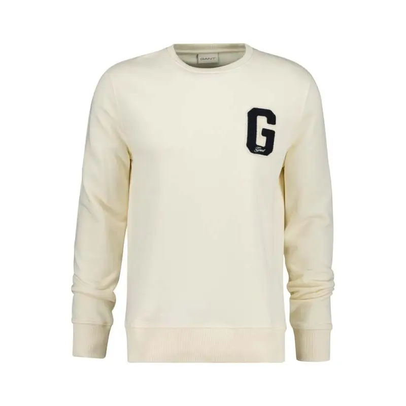 GANT G BADGE SWEAT C-NECK CREAM - textil