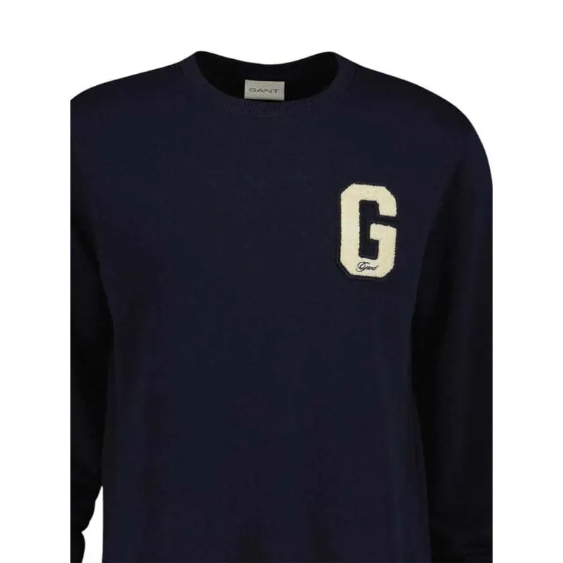 GANT G BADGE SWEAT C-NECK EVENING BLUE - textil