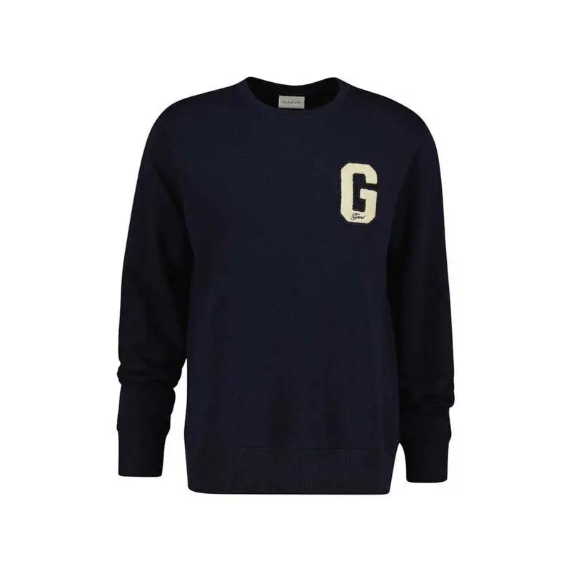GANT G BADGE SWEAT C-NECK EVENING BLUE - textil