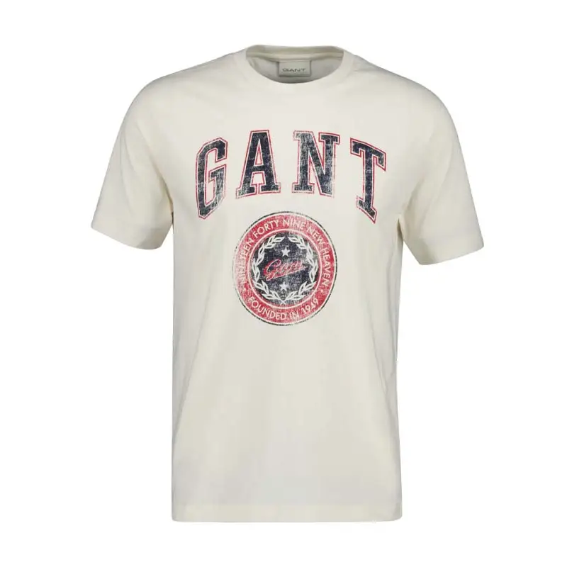 GANT G BADGE T-SHIRT CREAM - textil