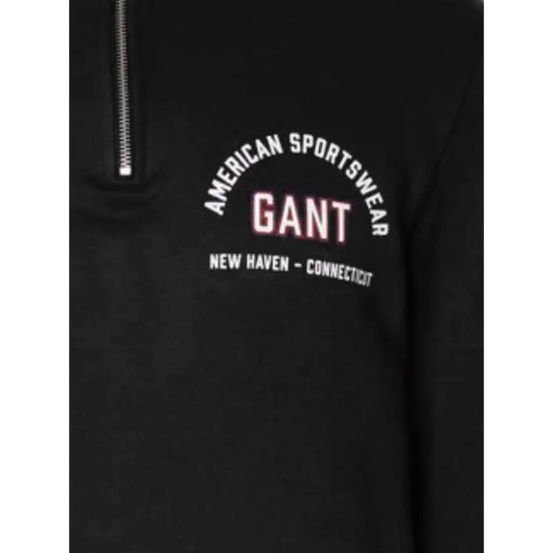 GANT PRINTED GRAPHIC HALF ZIP BLACK - textil